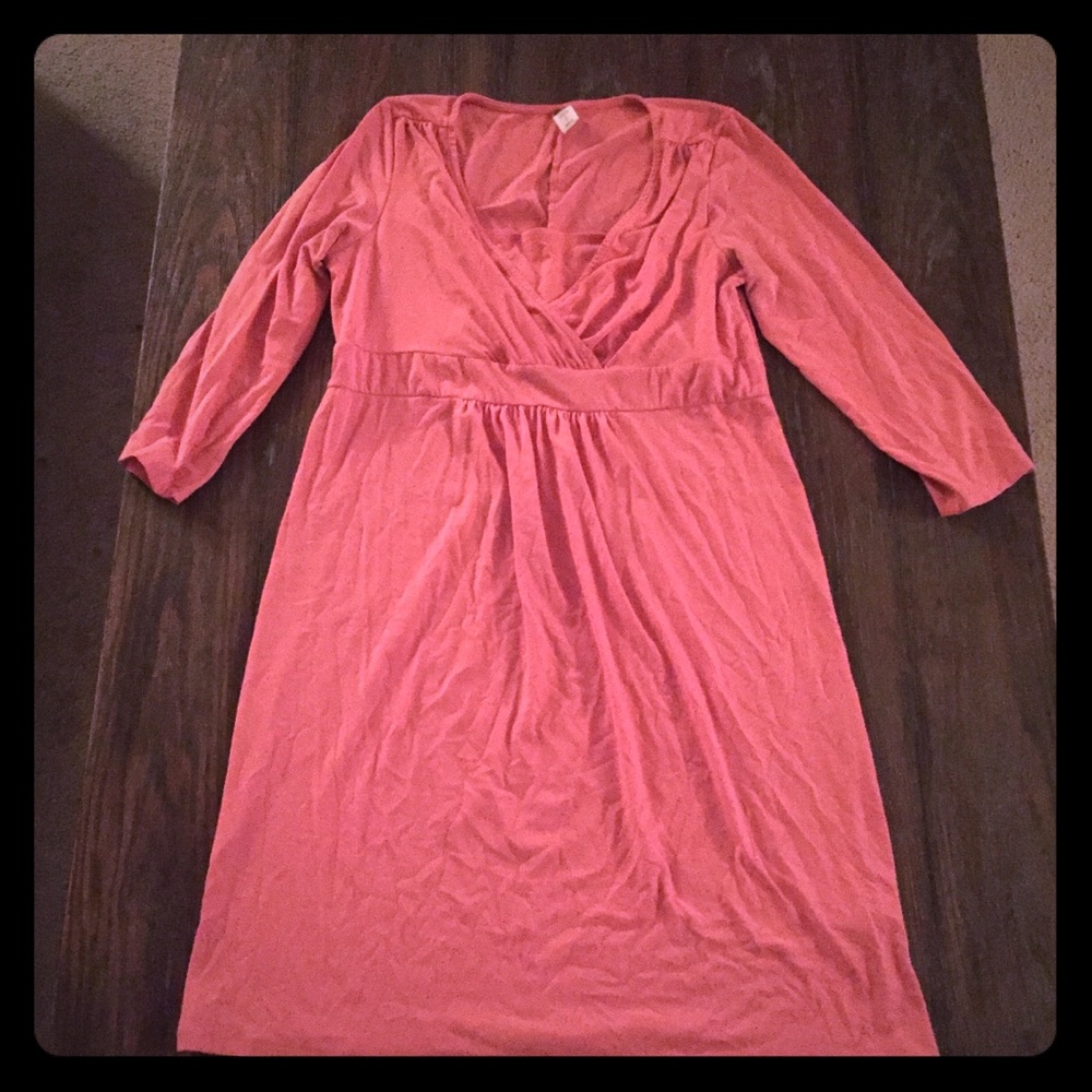 Coral Maternity Dress